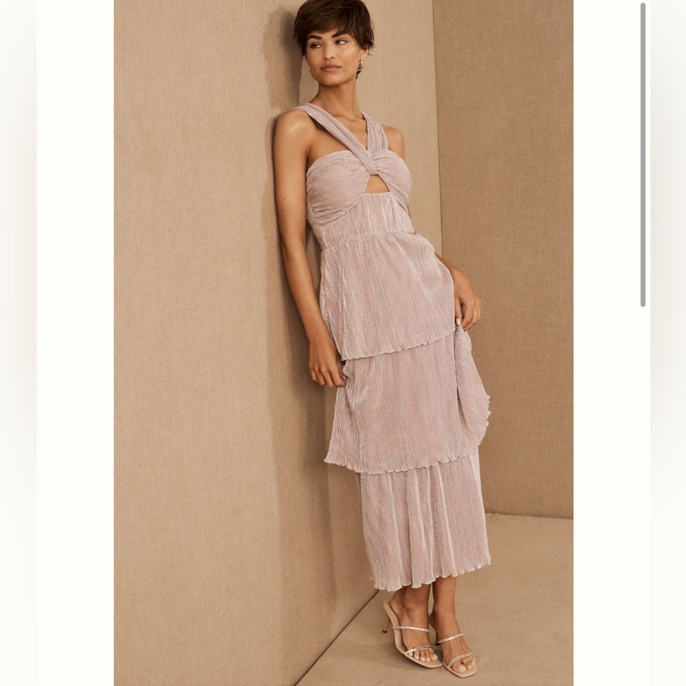 Saylor | Purple/Lilac Tiered Midi Dress
